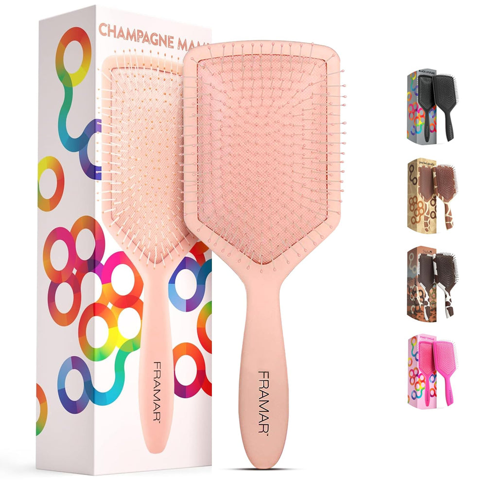 FRAMAR Paddle Humide: démêlage en douceur sur cheveux mouillés.