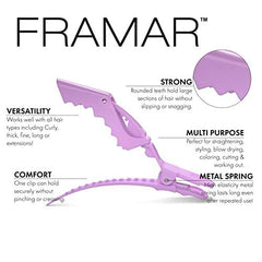 framar pince-alligator pastel : maintien sans glissement lors du séchage et du brushing.