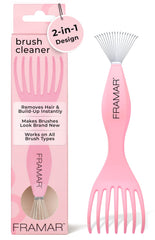 Framar Premium nettoyeur 2-en-1 pour brosse à cheveux, élimine cheveux et résidus.