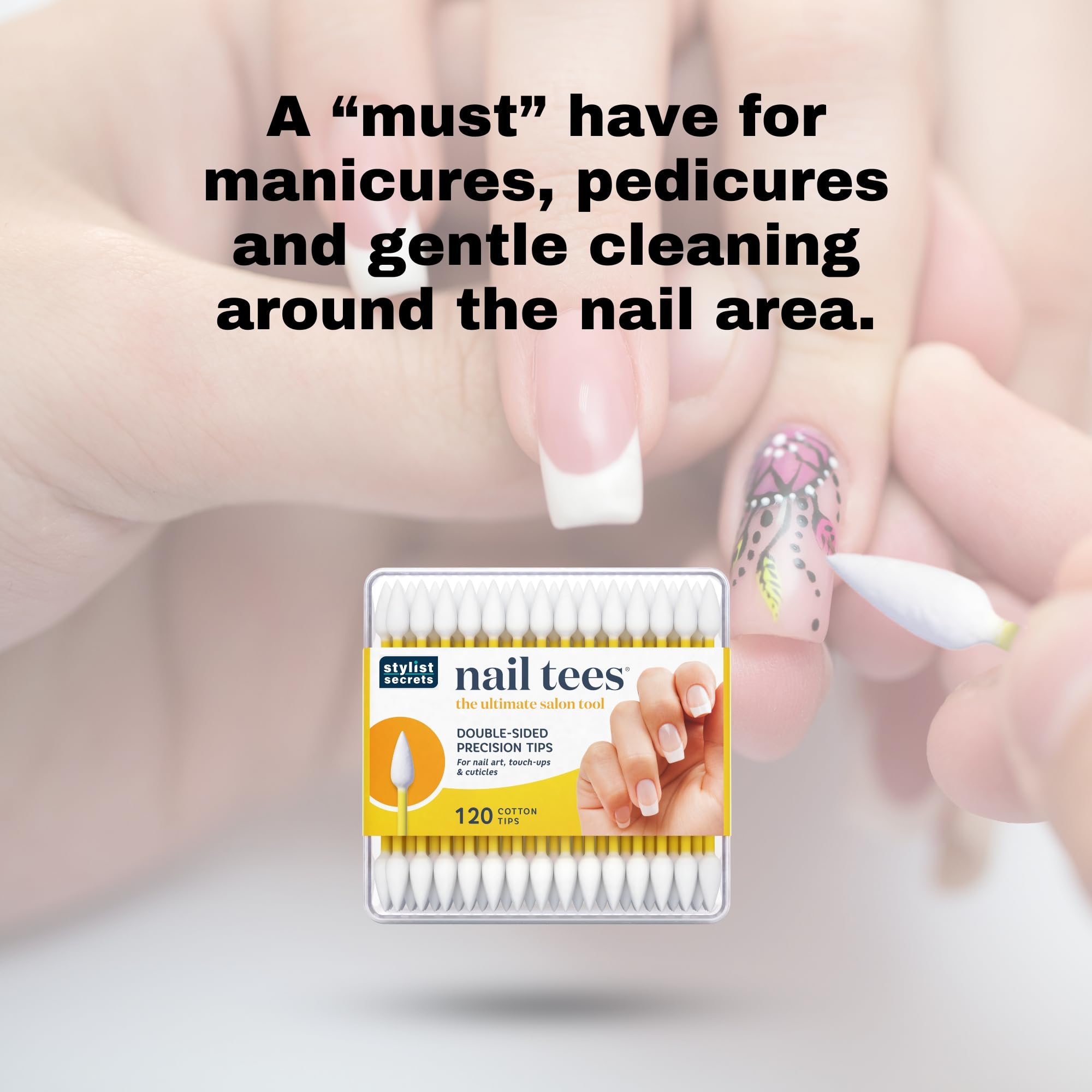 Coton-tiges Fran Wilson pour ongles, précision lors des applications de traitement.