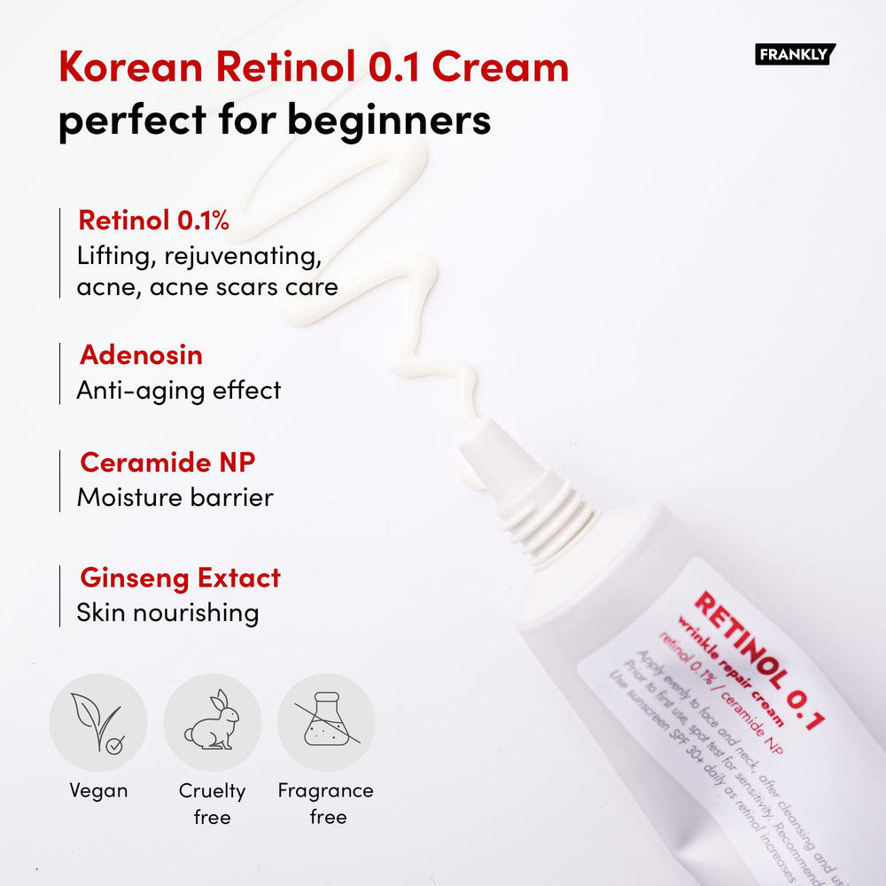 FRANKLY Crème au rétinol 0,1% — pot pour nourrir la peau toute la nuit.