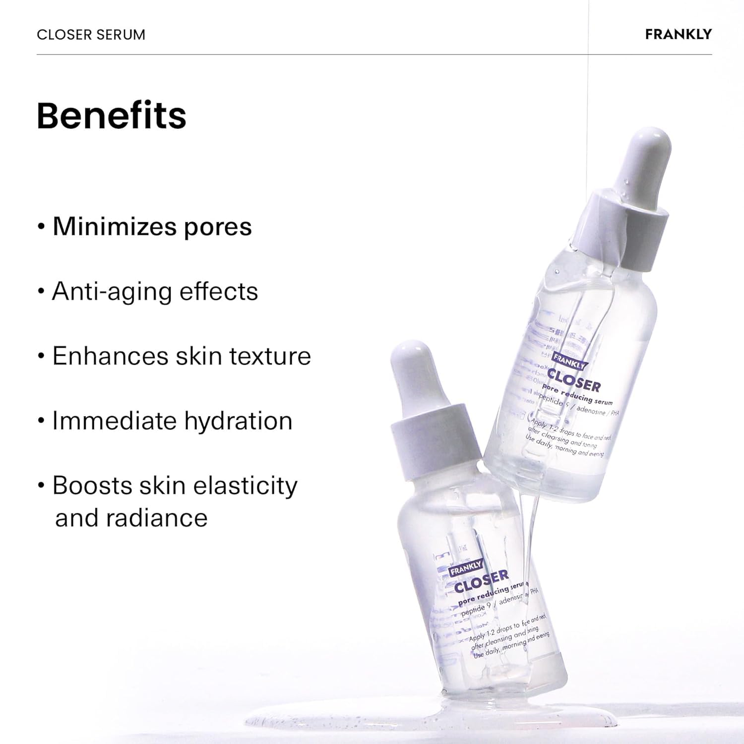 FRANKLY Closer Serum Jumbo — absorption rapide sans résidu gras.