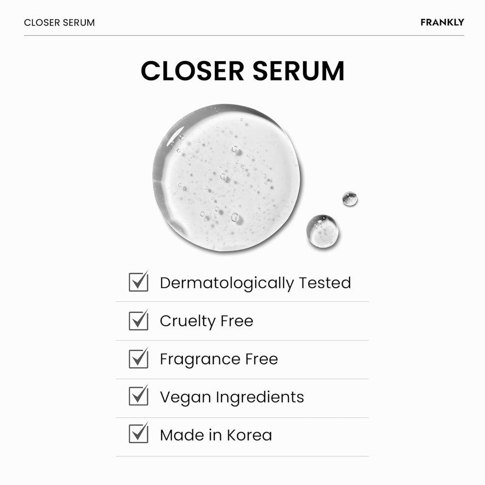 FRANKLY Closer Serum Jumbo — flacon élégant intégrant une routine de soin.