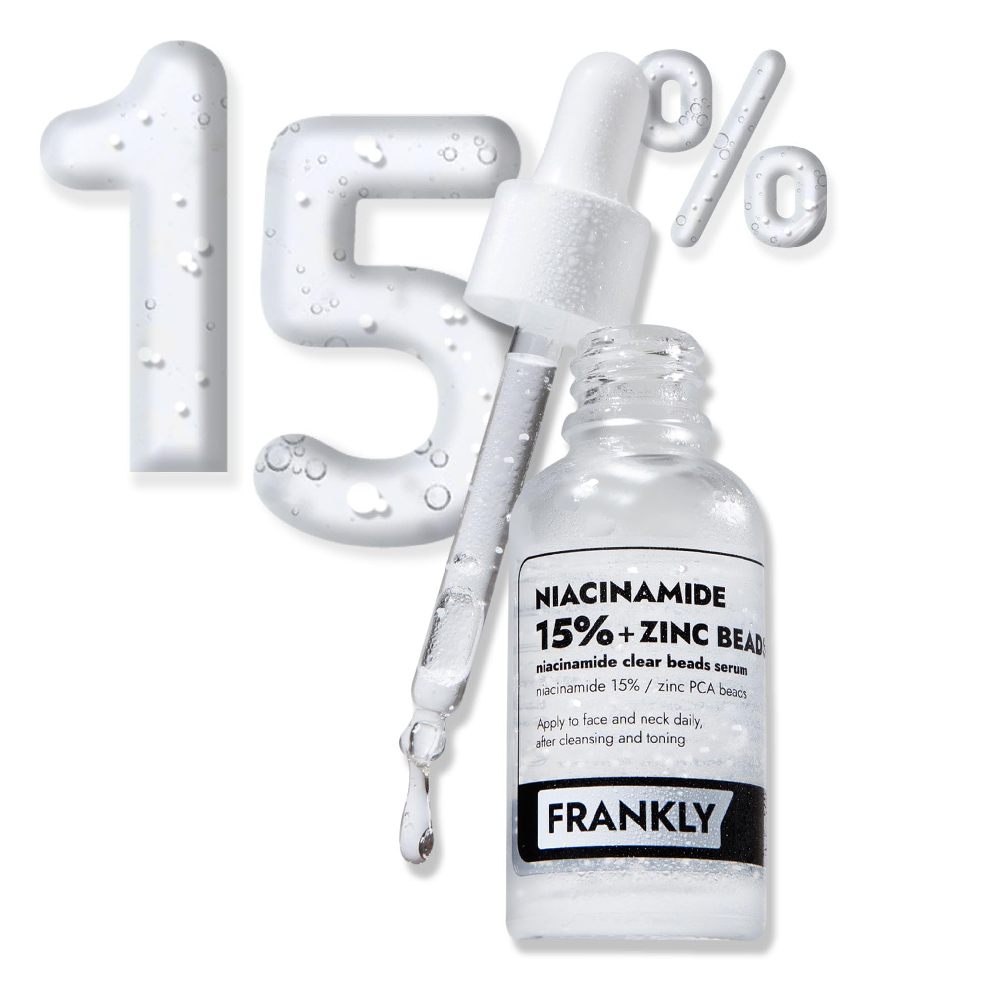 FRANKLY niacinamide 15% + zinc, sérum en flacon prêt à l’emploi pour votre routine.
