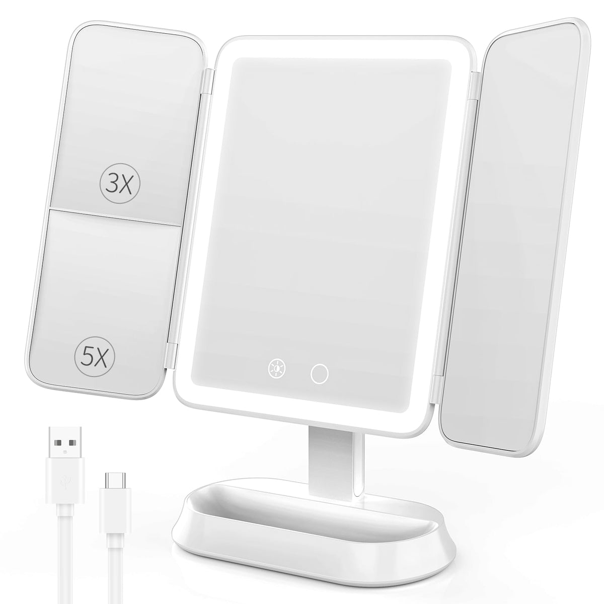 FRANO Miroir Vanity 1X: vue visage complet pour un maquillage précis