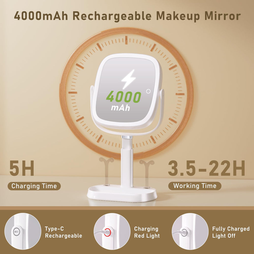 FRANO Vanity batterie rechargeable 4000 mAh offrant autonomie durable.