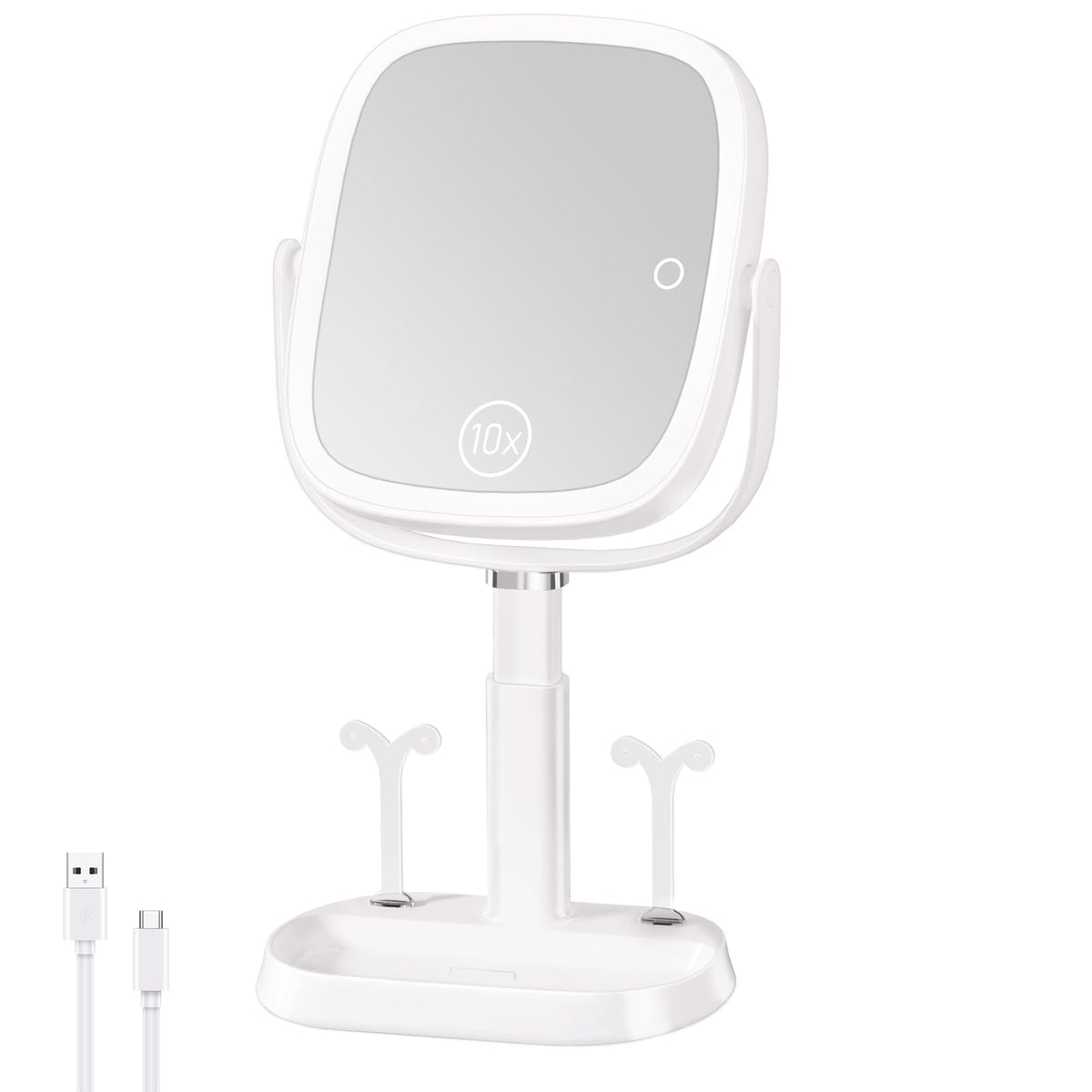 FRANO Vanity Miroir avec lumière rectangulaire pour un maquillage précis.