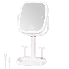 FRANO Vanity Miroir avec lumière rectangulaire pour un maquillage précis.
