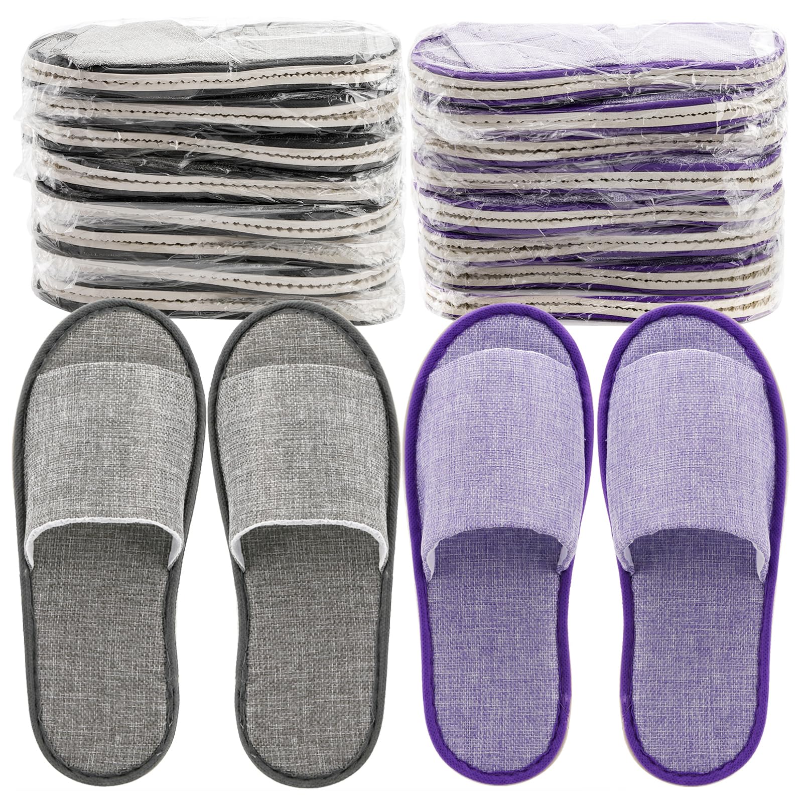 Chaussons jetables Frcctre gris coton-lin, confort et accueil.