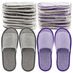 Chaussons jetables Frcctre gris coton-lin, confort et accueil.