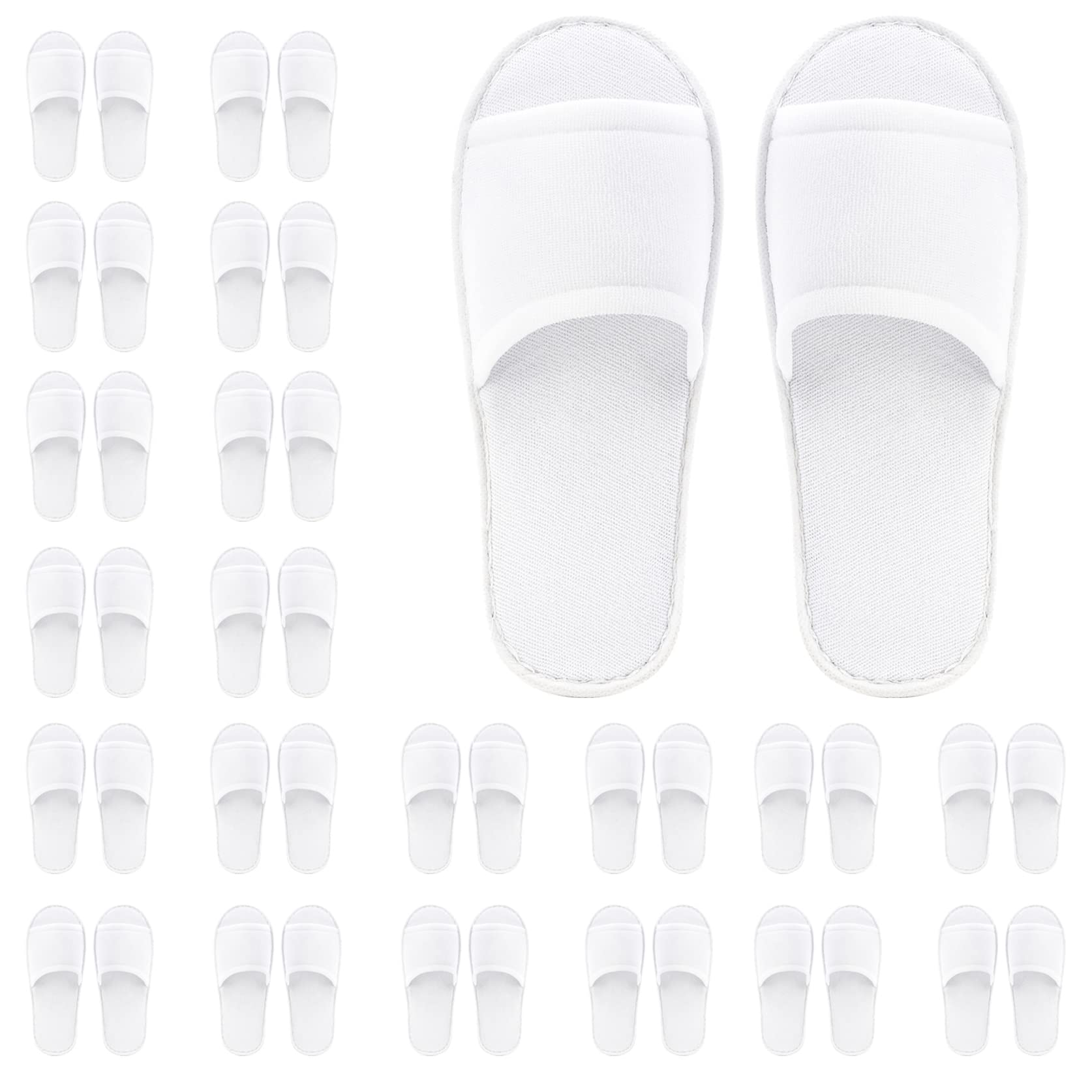 Chaussons jetables Frcctre à orteil ouvert en peluche, confort des invités
