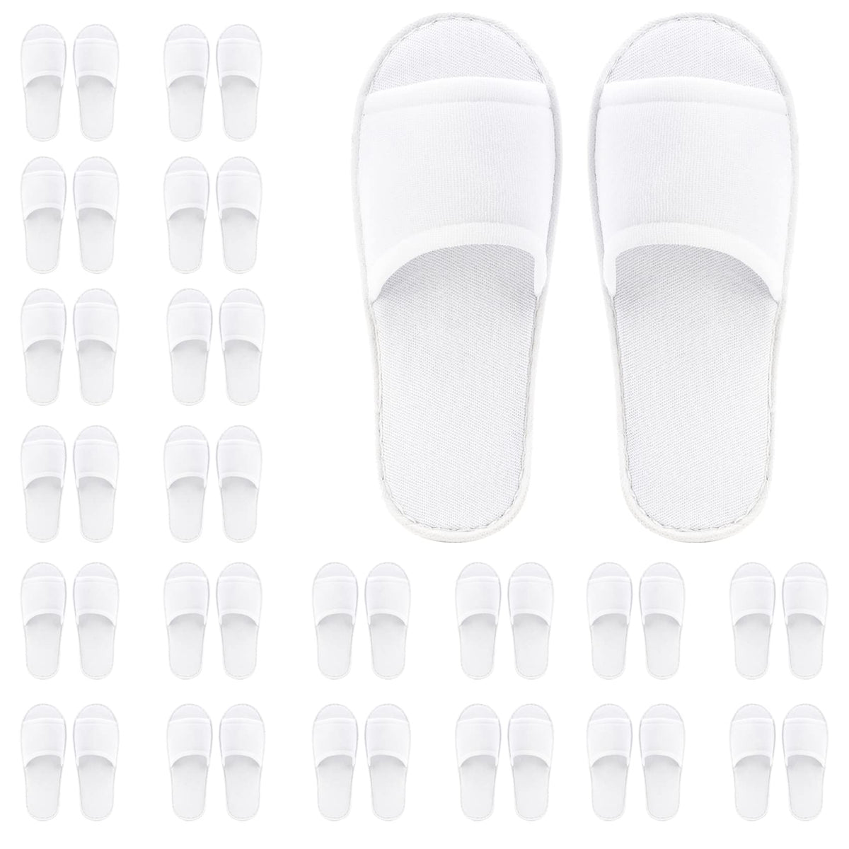 Chaussons jetables Frcctre à orteil ouvert en peluche, confort des invités