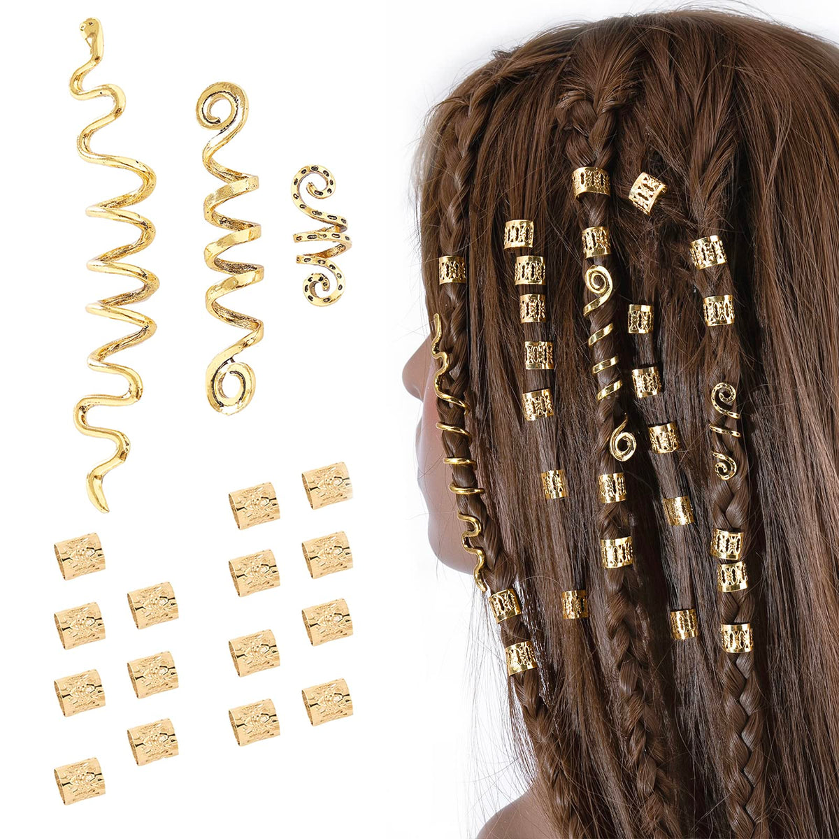 FRDTLUTHW – bijou cheveux tresses or, idéal pour sublimer vos looks.