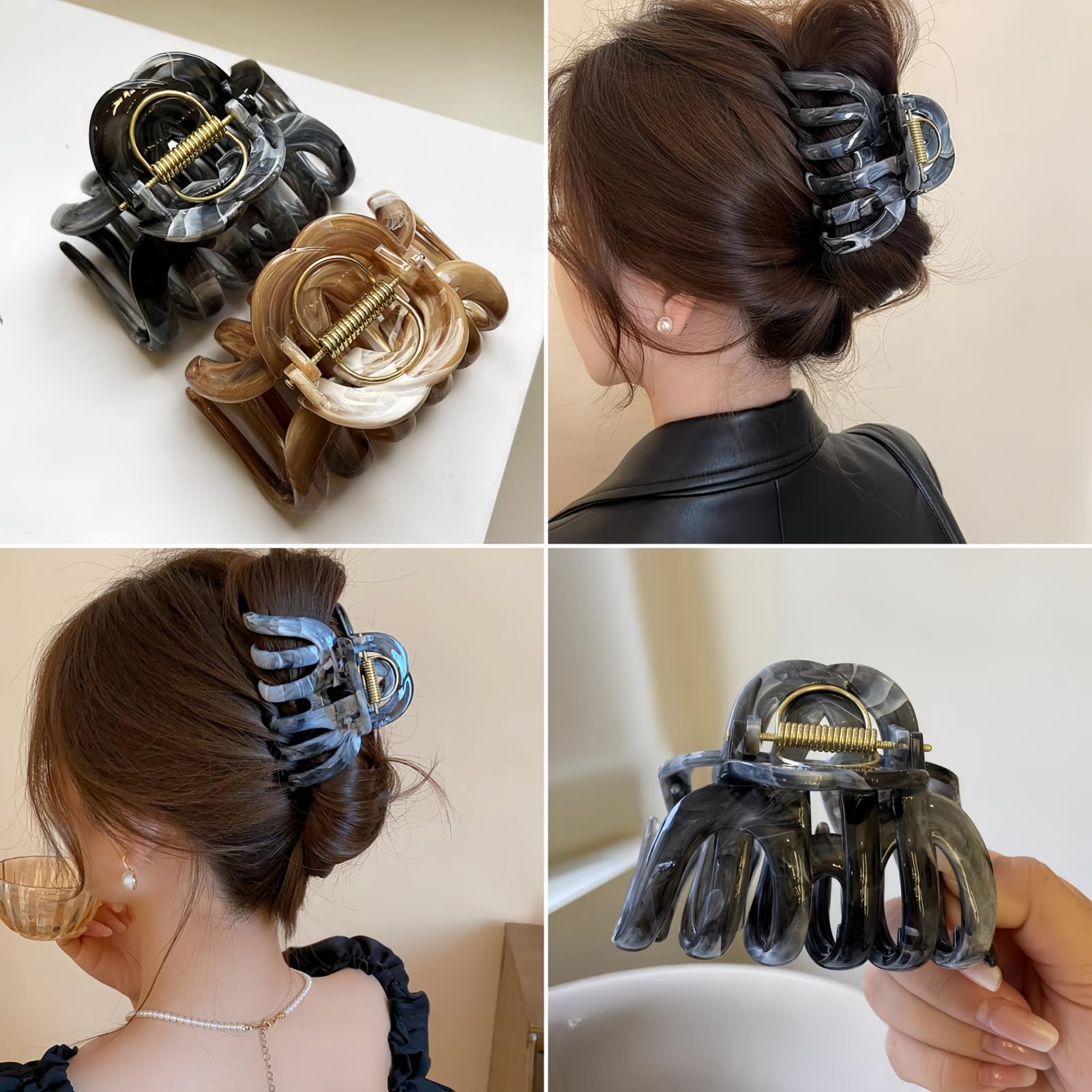 FRDTLUTHW pince-cheveux dents croisées anti-glisse, tenue fiable.
