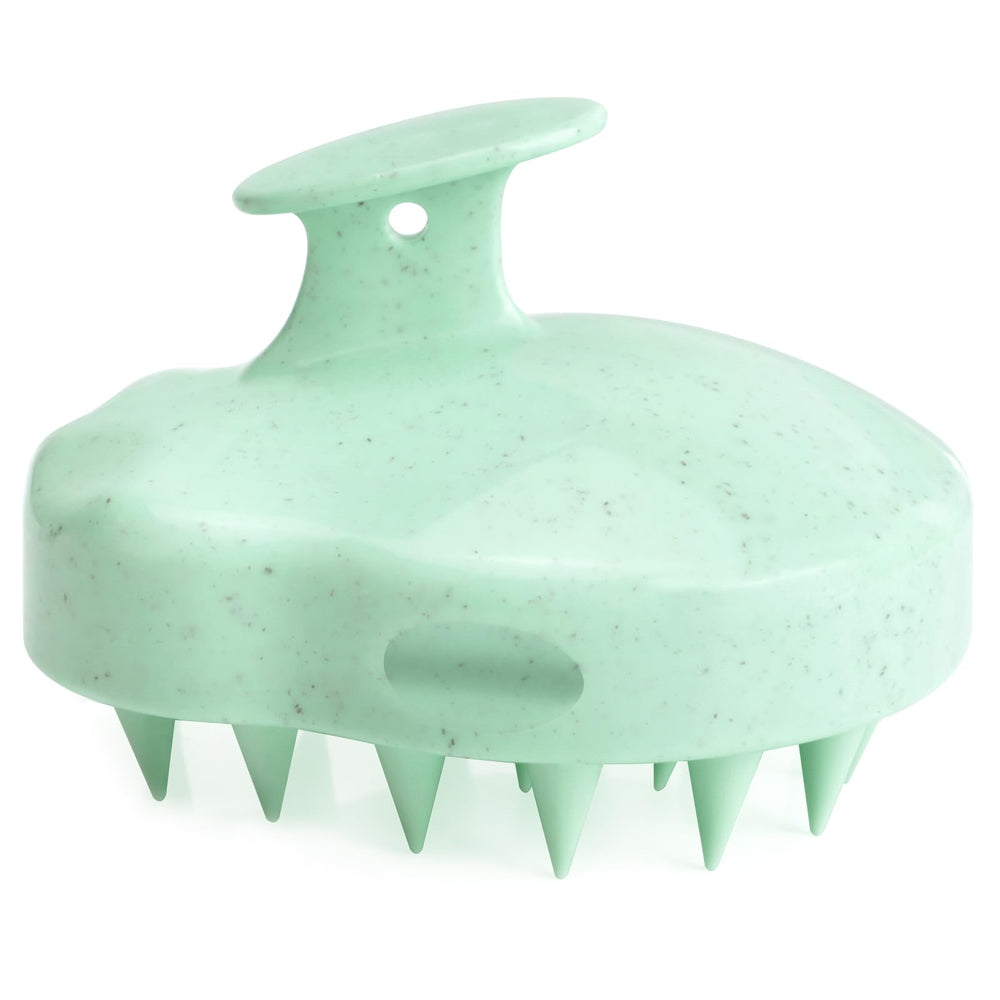 Brosse massage FREATECH pour cuir chevelu, silicone doux, exfolie en douceur.