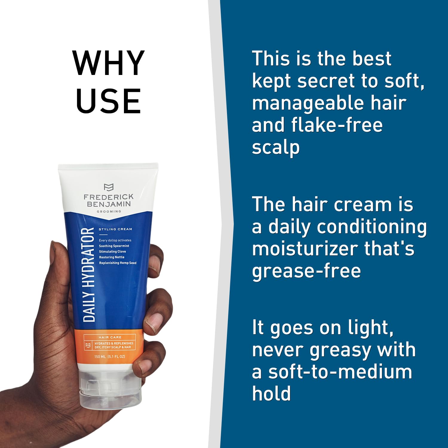 Frédérick Benjamin Hydratant Quotidien — texture crème facilitant l’application sans résidu.