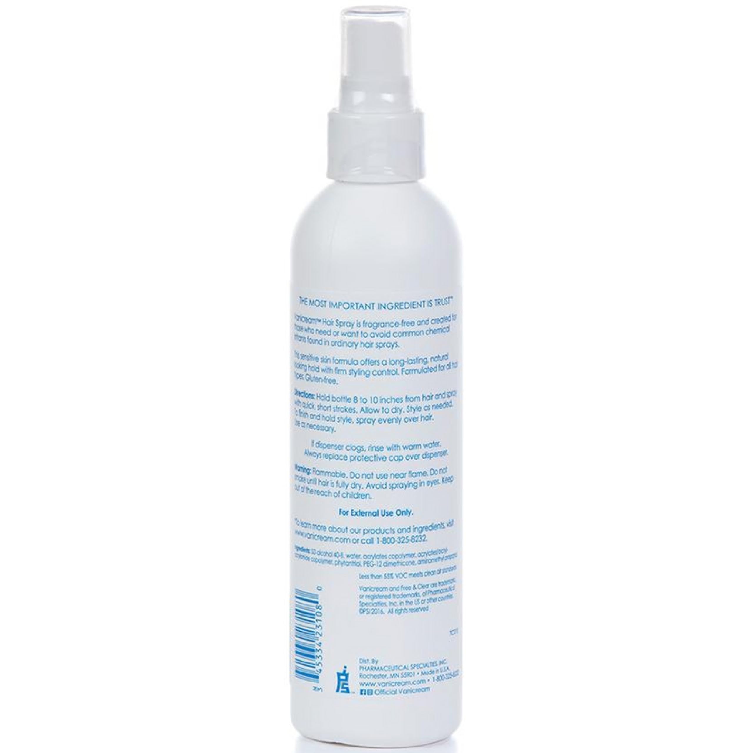 Free & Clear Hairspray: finition légère et brillance naturelle.
