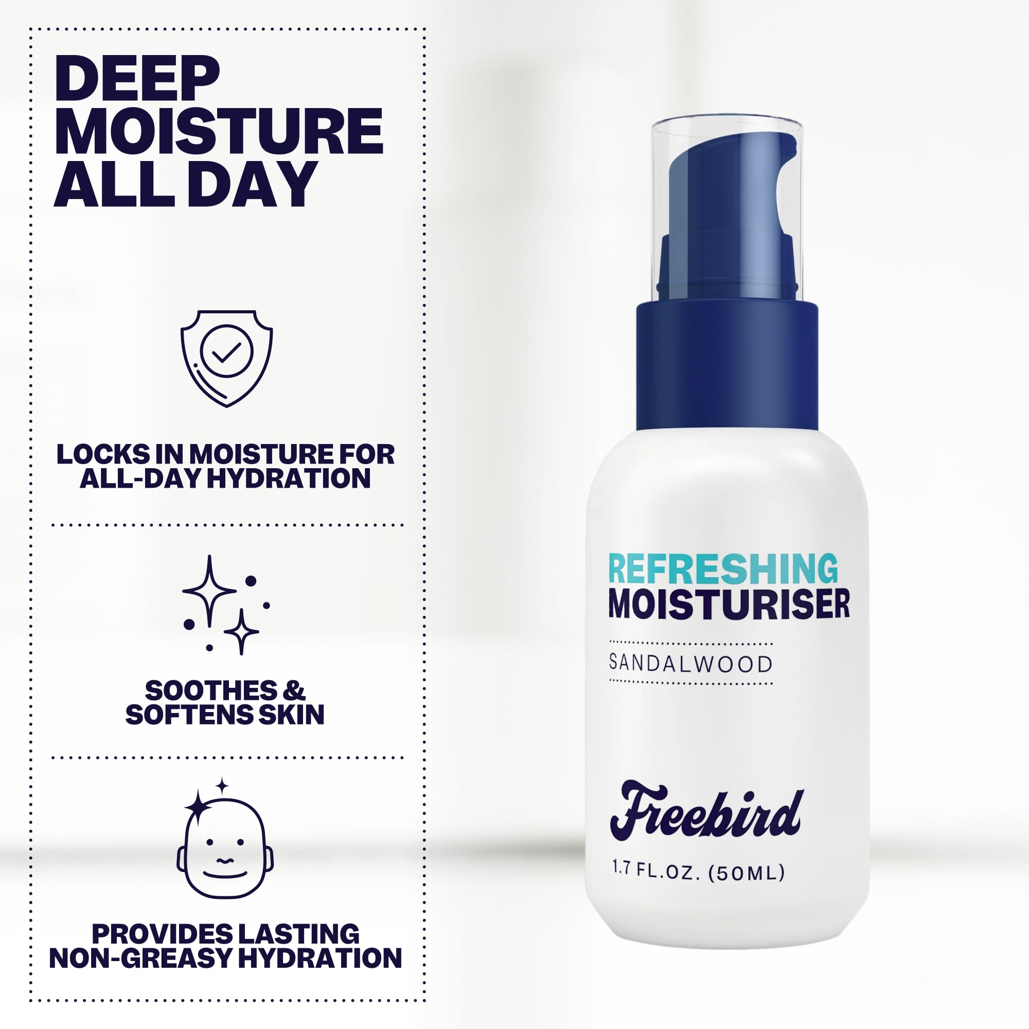 Travel-friendly Freebird 50mL tube designed for gym bags and on-the-go care.
