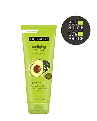 Application visage rapide avec Freeman Feeling Beautiful masque argile avocat pour peau propre.