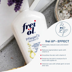 Texture légère de Frei Oel pénètre rapidement pour peau souple.