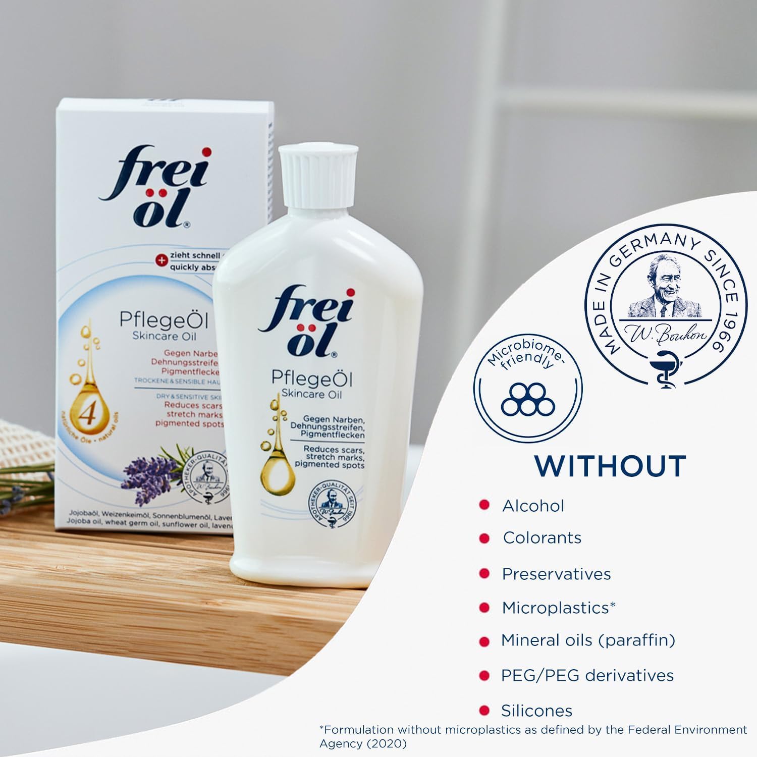 Frei Oel vitamine E pour peau lisse et réconfortante.