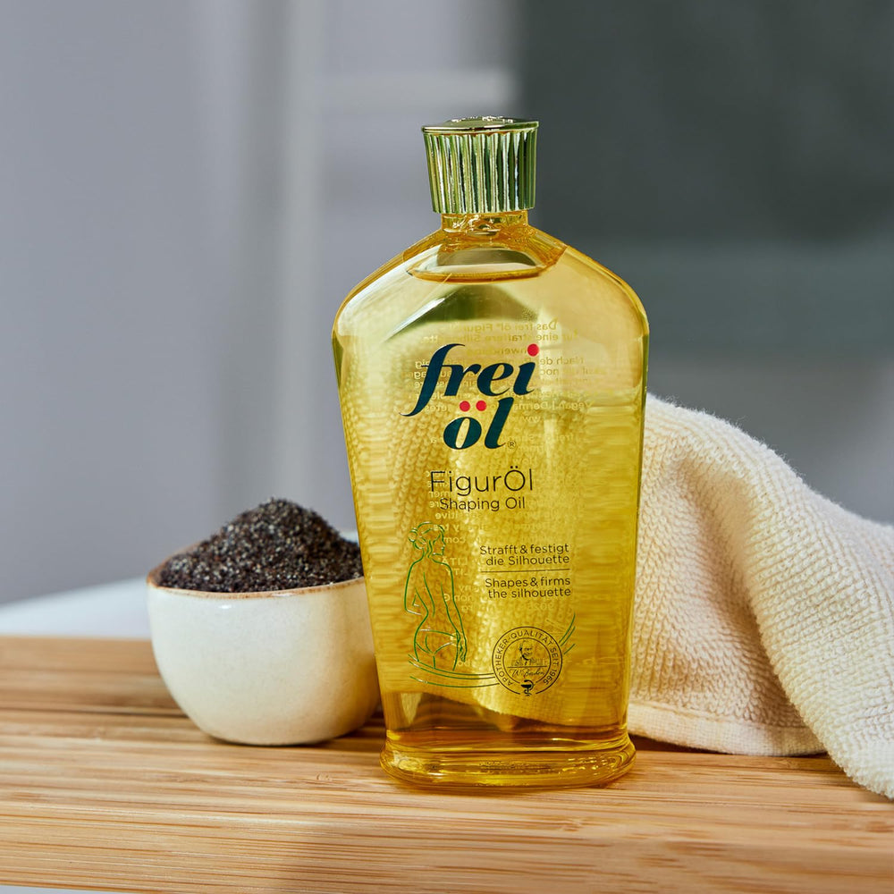 frei öl shaping oil - étiquette sans alcool et sans microplastiques.