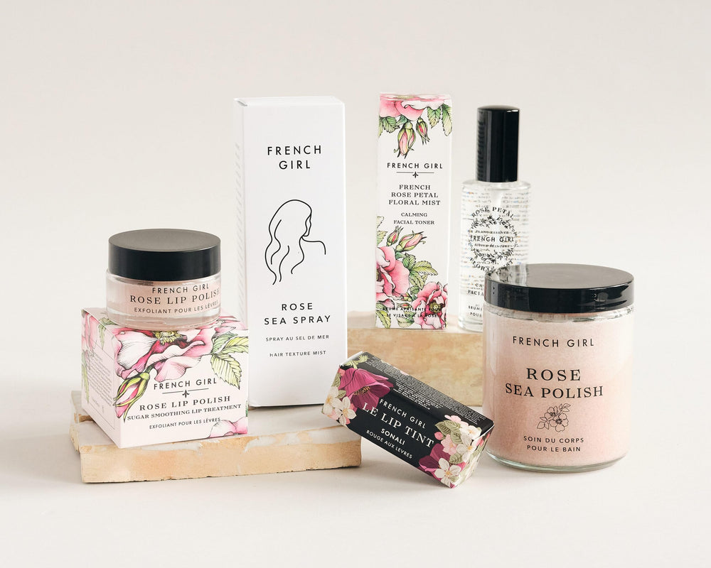 French Girl Organics gommage lèvres rose, exfoliation quotidienne — lèvres plus lisses et confortables.