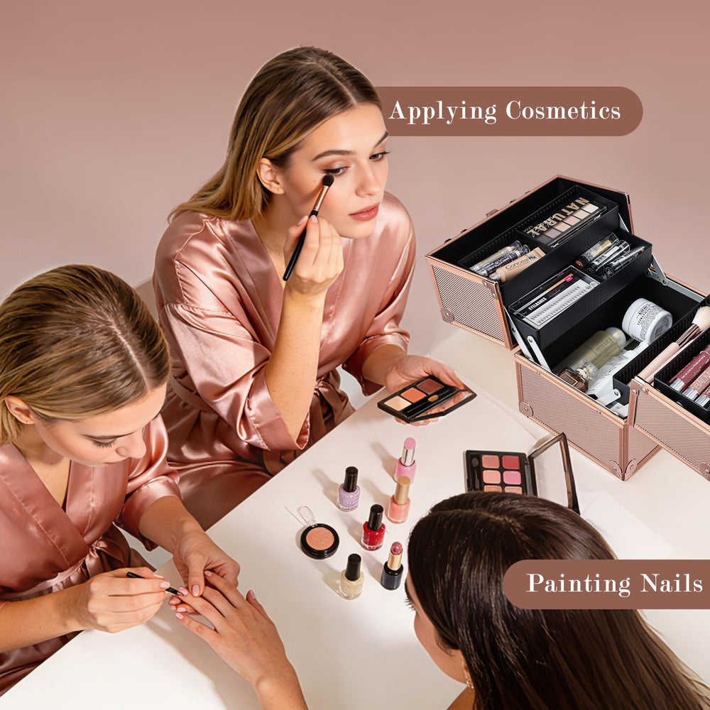 Coffret FRENESSA maquillage, 4 niveaux tiroirs, accès rapide lors de déplacements