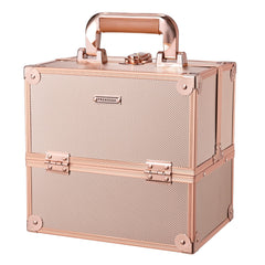 Coffret FRENESSA maquillage, exterieur rose dore, rangement chic en voyage