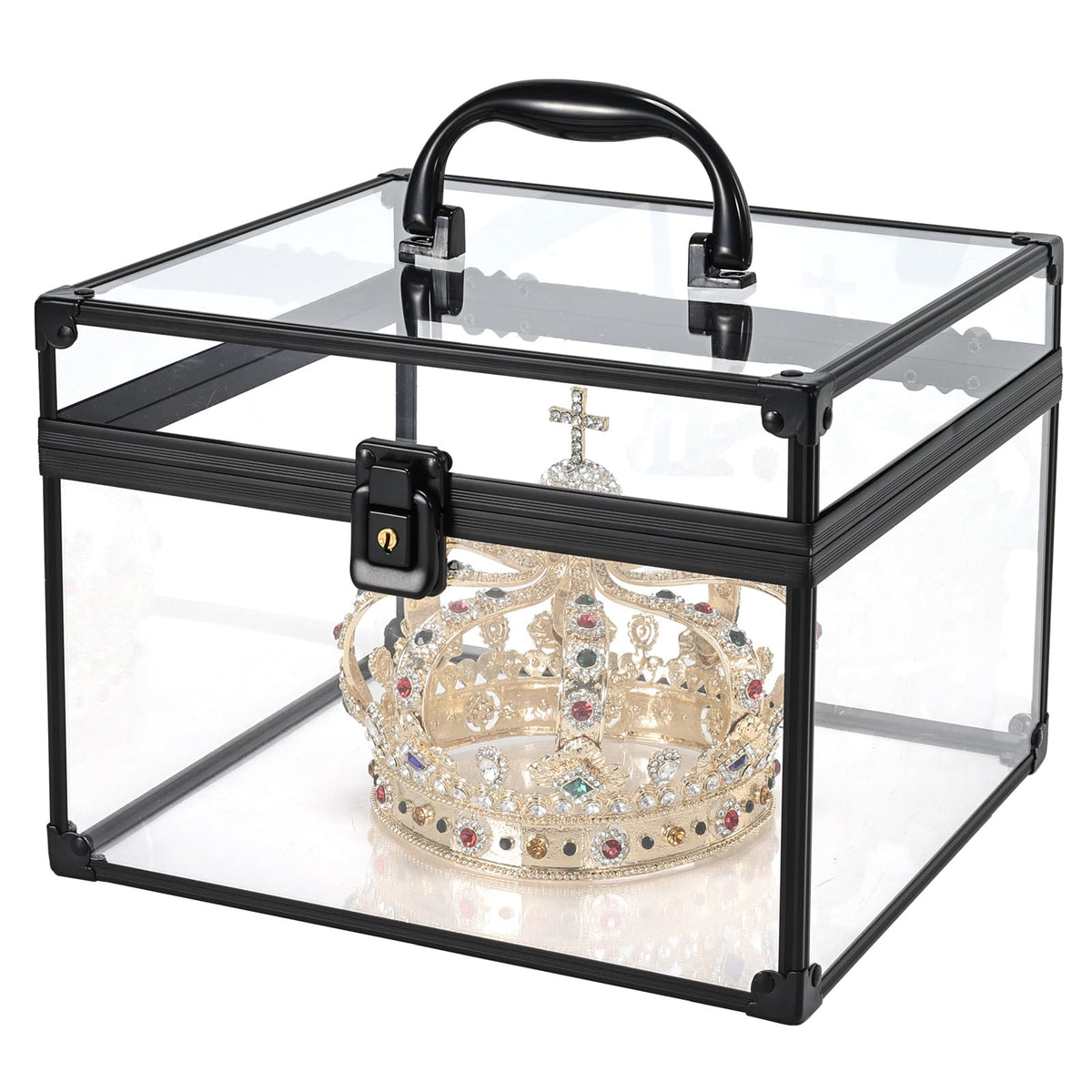 Frenessa coffret maquillage portable avec boîte transparente pour un accès rapide aux essentiels.