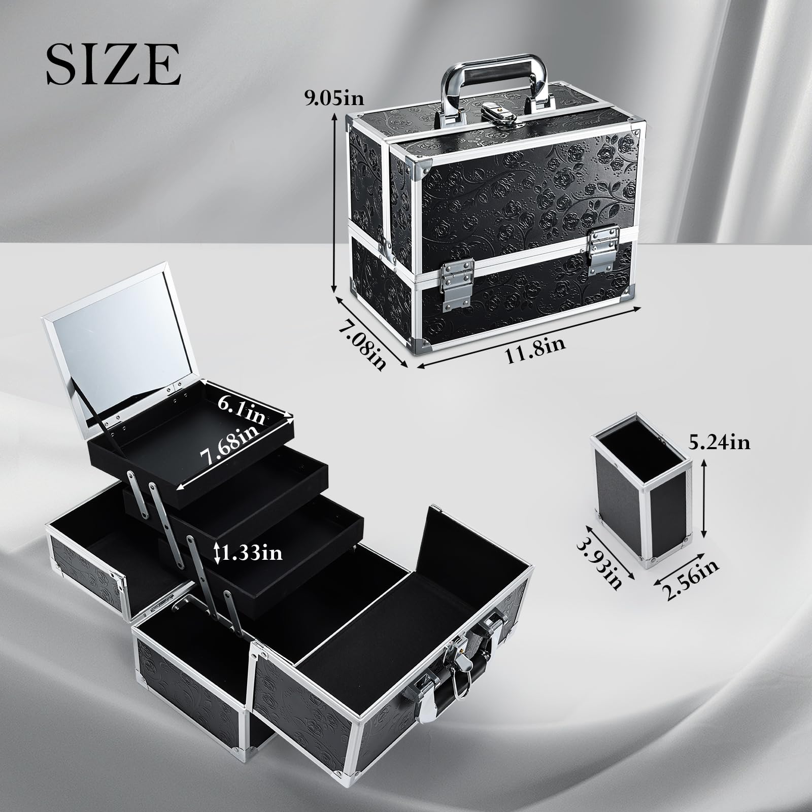 Coffret FRENESSA portable pour voyage, organisation beauté en déplacement.