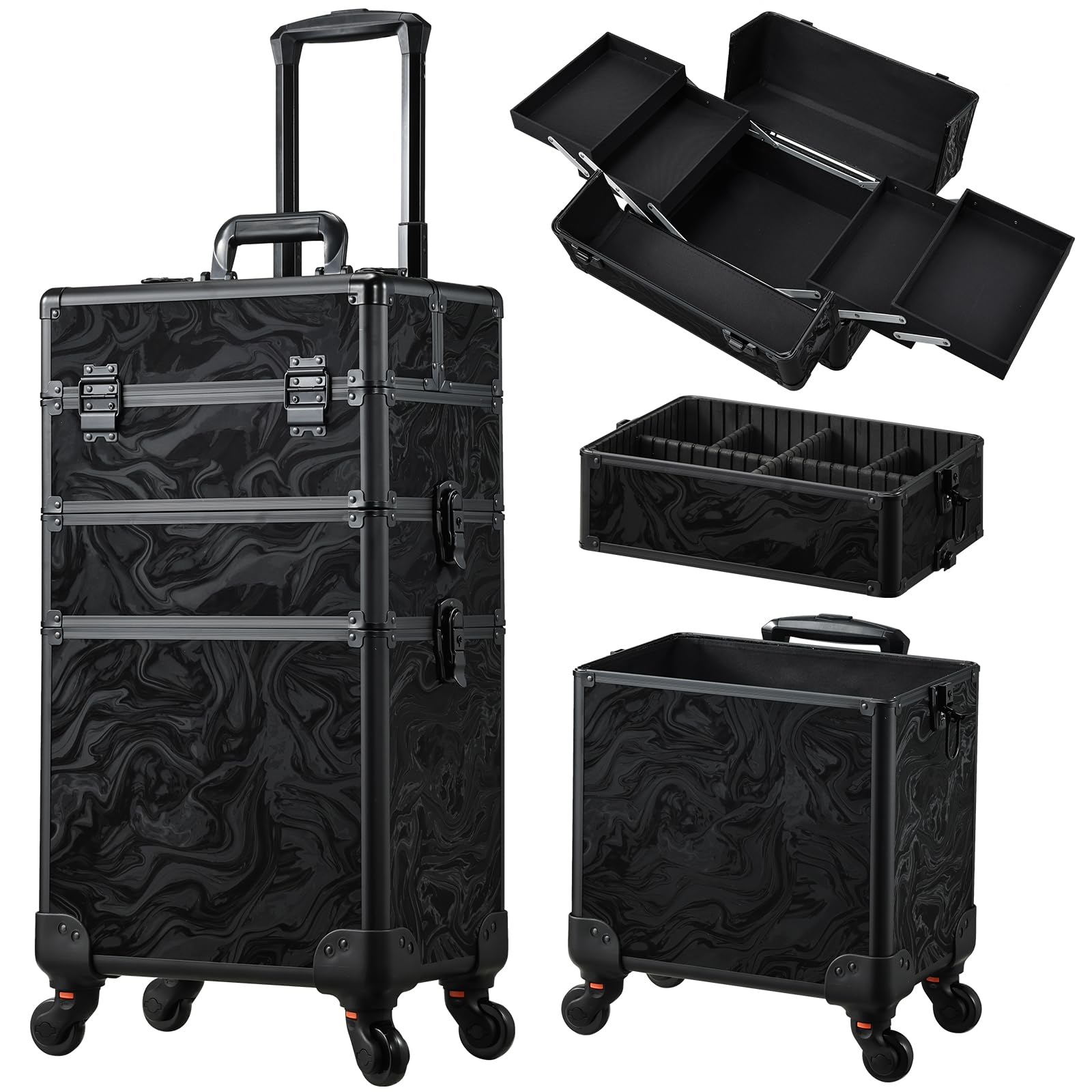 FRENESSA coffret maquillage roulant, rangement sécurisé pour professionnels en déplacement.