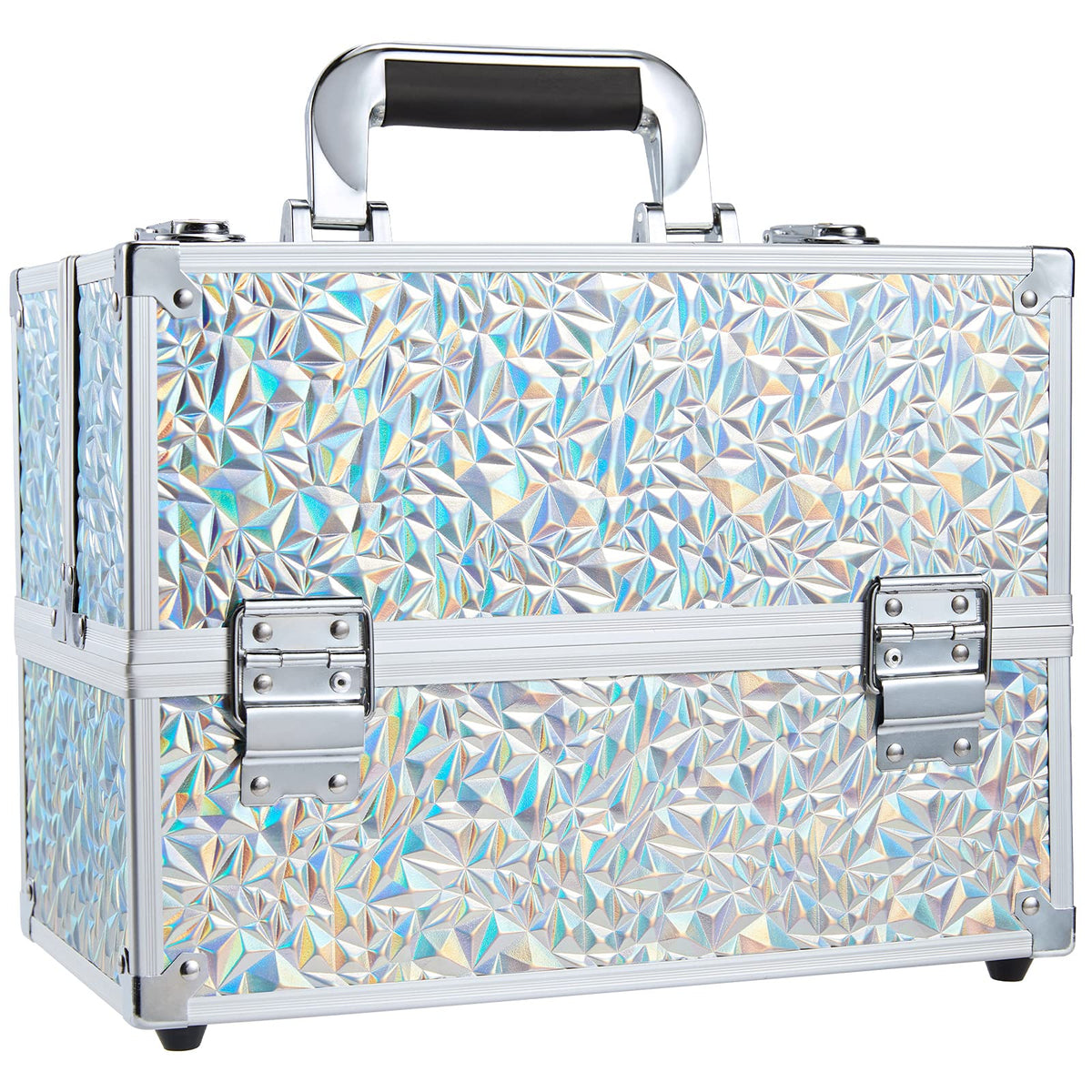 Frenessa coffret maquillage train-case 11,8 pouces, rangement élégant et portable.