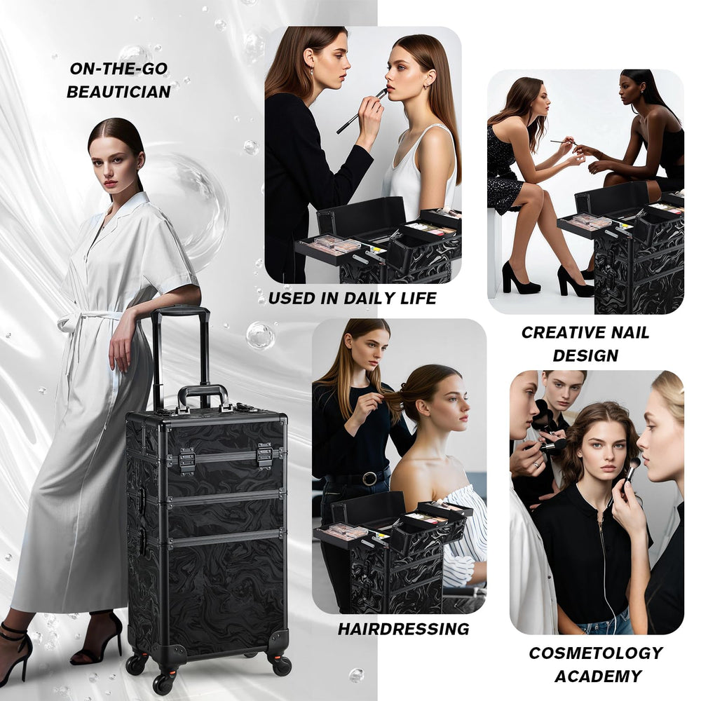 FRENESSA coffre maquillage portable, idéal pour artistes itinérants et salons.