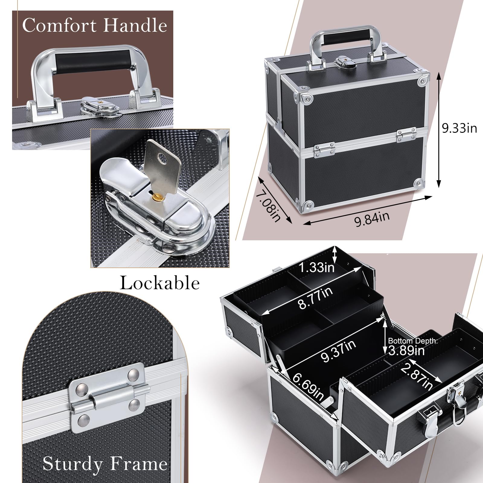 Frenessa rangement beauté avec grand espace inférieur pour palettes.
