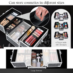 FreNessa train-case à 4 étages pour organiser pinceaux et produits.