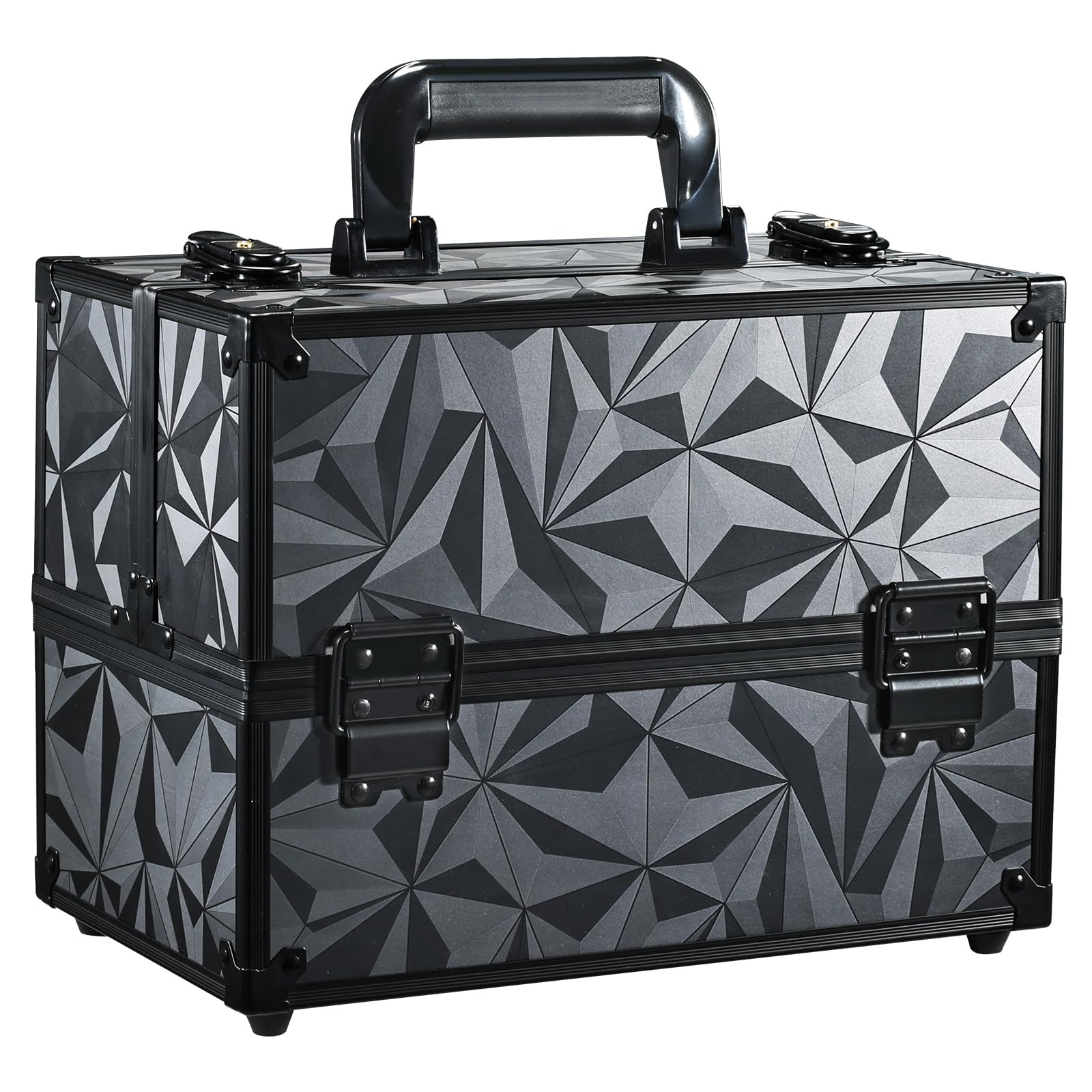 FRENESSA trousse maquillage noir à 6 étages, rangement optimal pour tous vos produits.