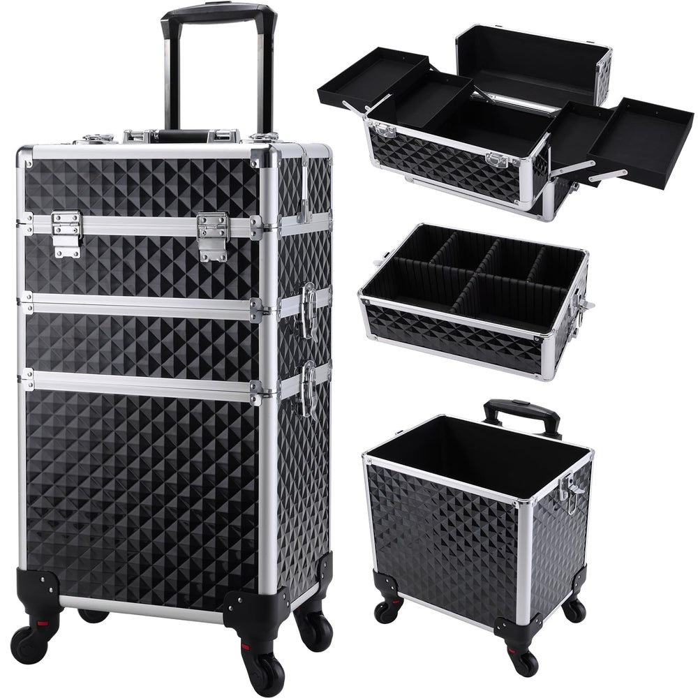FRENESSA trousse maquillage roulante 3 en 1, pratique pour l'organisation en déplacement