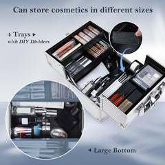 Valise maquillage FRENESSA à quatre étages, accès rapide et organisé.
