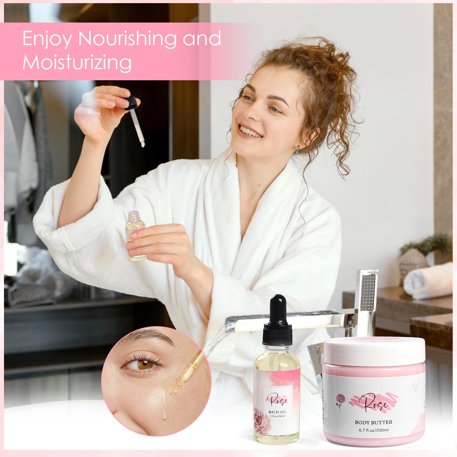 Frerdui masque yeux soie rose, moment de repos et relaxation.