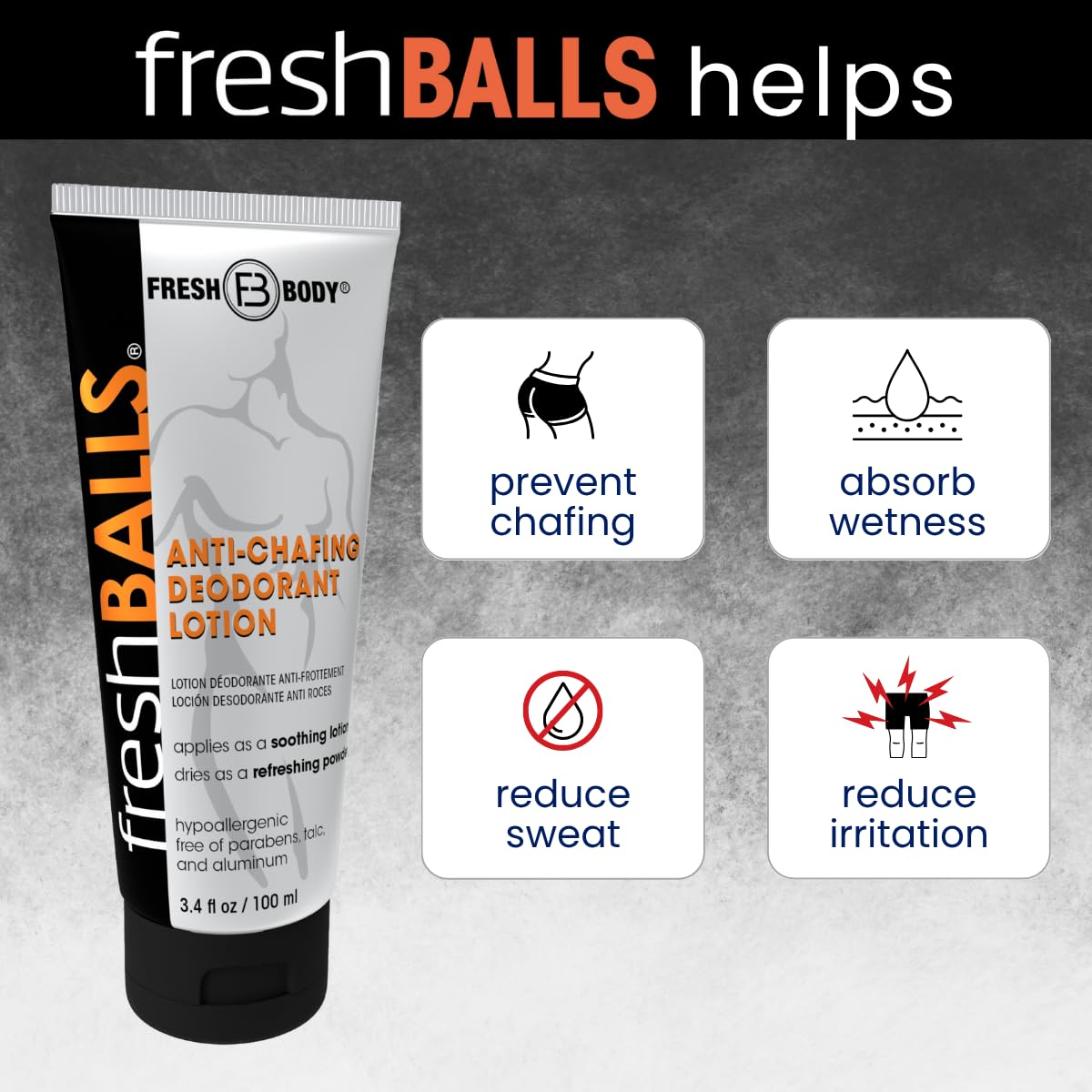 Fresh Balls flacon-3, absorption efficace de l'humidité lors de l'effort