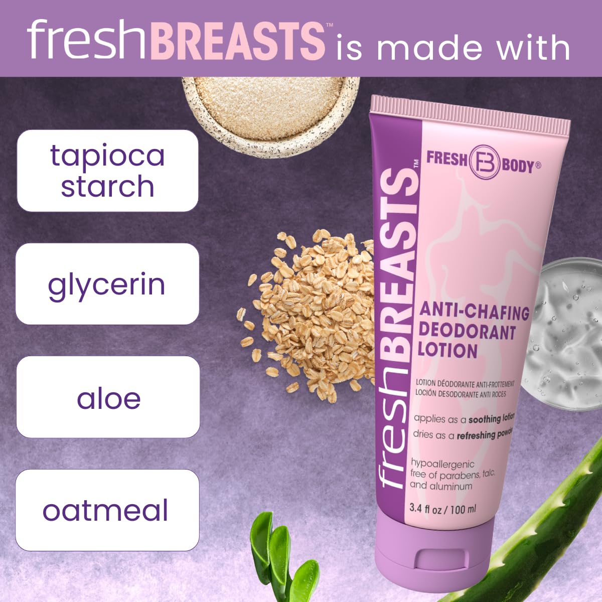 Fresh Body FB Fresh Breasts : poudre sèche sans résidu blanc.