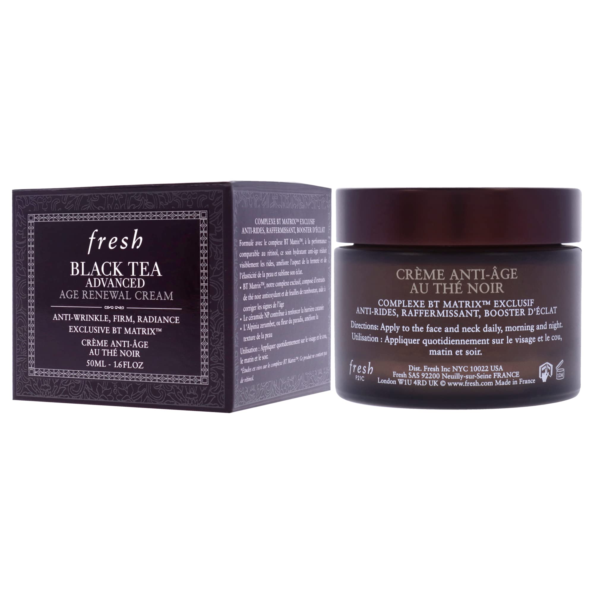 Ingrédient clé thé noir dans Fresh Crème Anti-âge, éclat revitalisant.