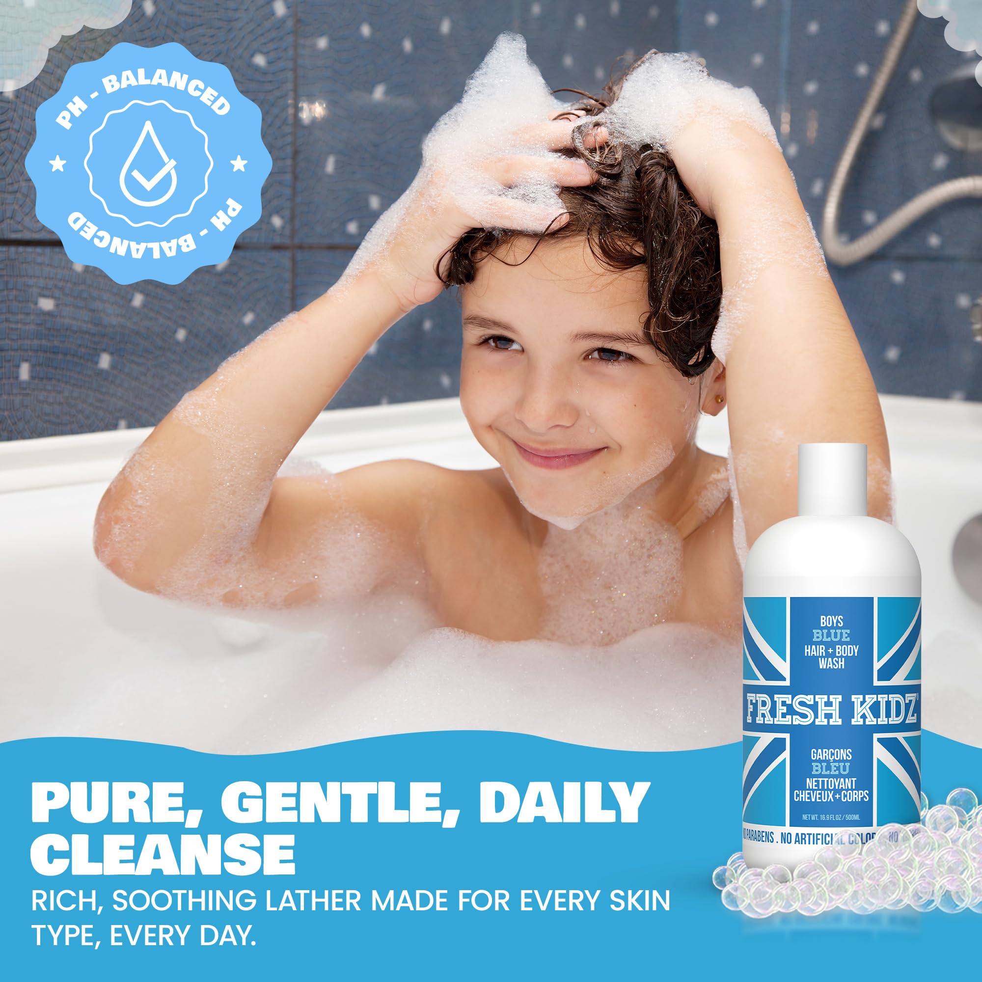 Fresh Kidz: mousse-lavante-douce, expérience de bain agréable.