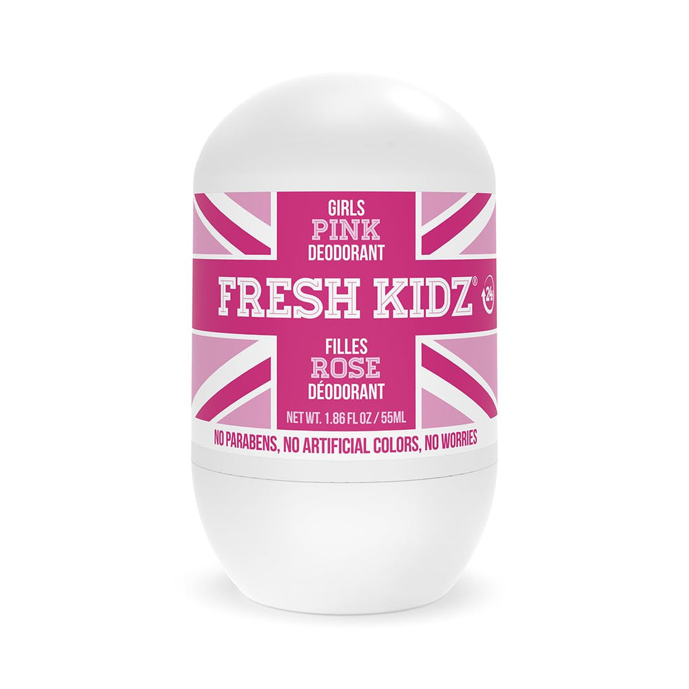 Fresh Kidz Roll-On emballage rose 55 ml, pratique pour l'école.