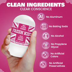 Fresh Kidz Roll-On peau sensible, formulation douce pour un usage quotidien.