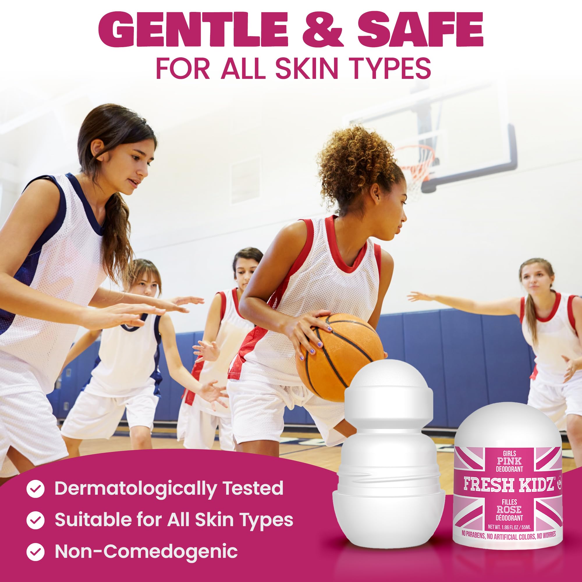 Fresh Kidz Roll-On protection 24h contre les odeurs, sans compromis.