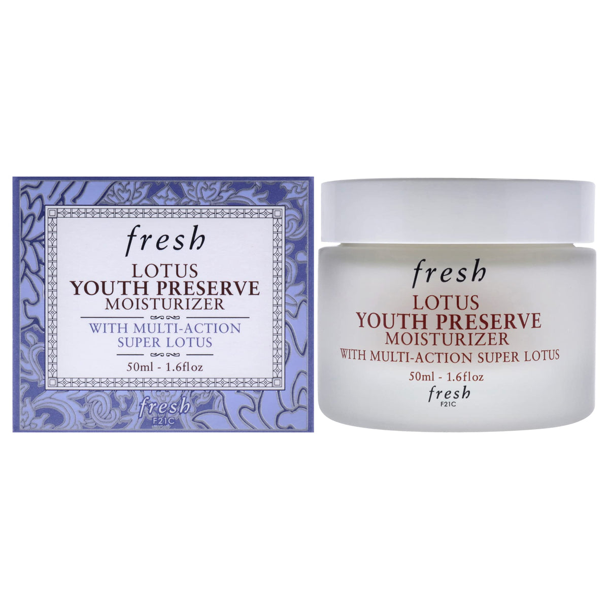 Fresh Lotus Youth Preserve flacon crème visage, hydratation légère et éclat.