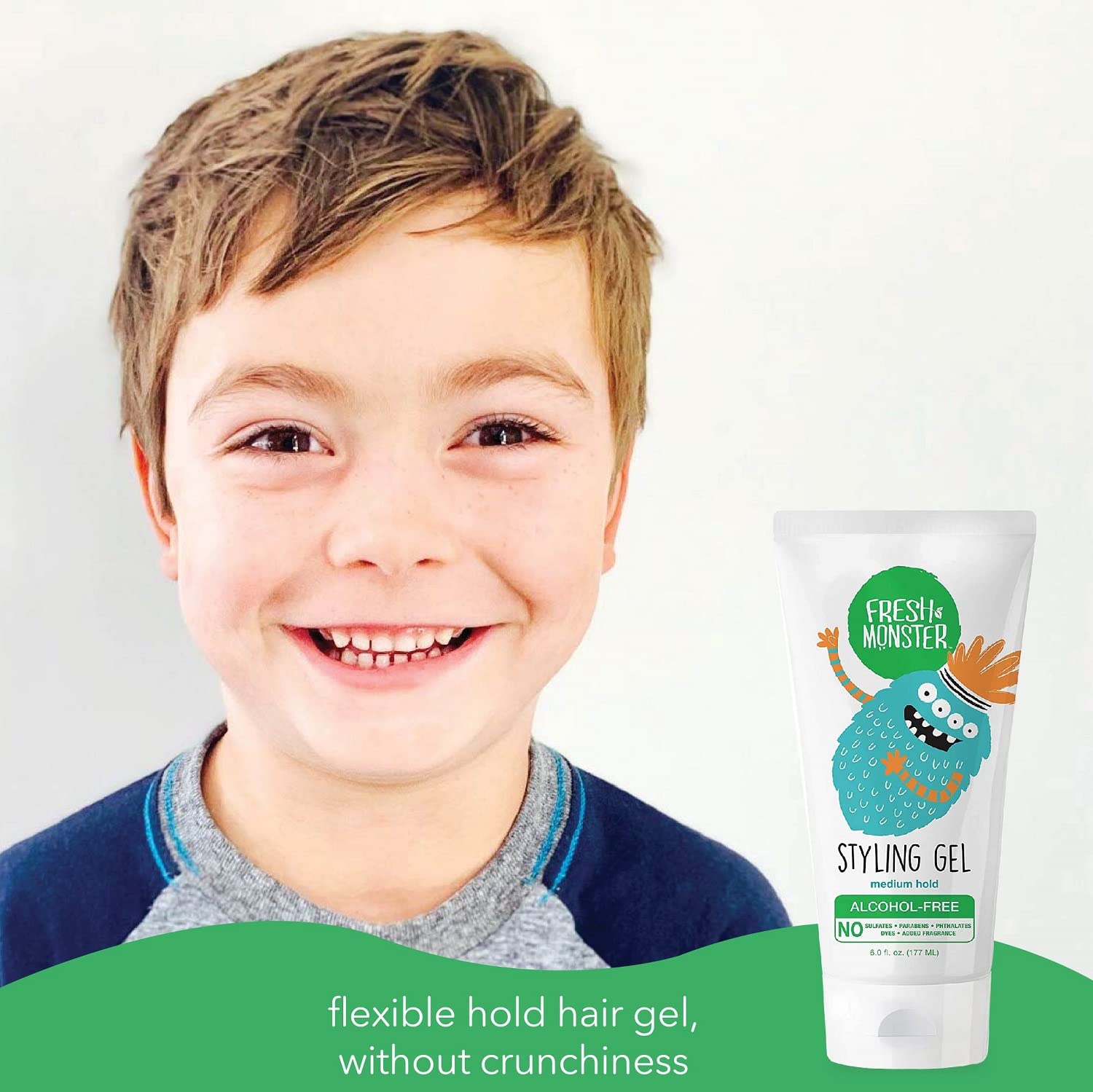 Gel Fresh Monster: application cheveux humides pour meilleur maintien.