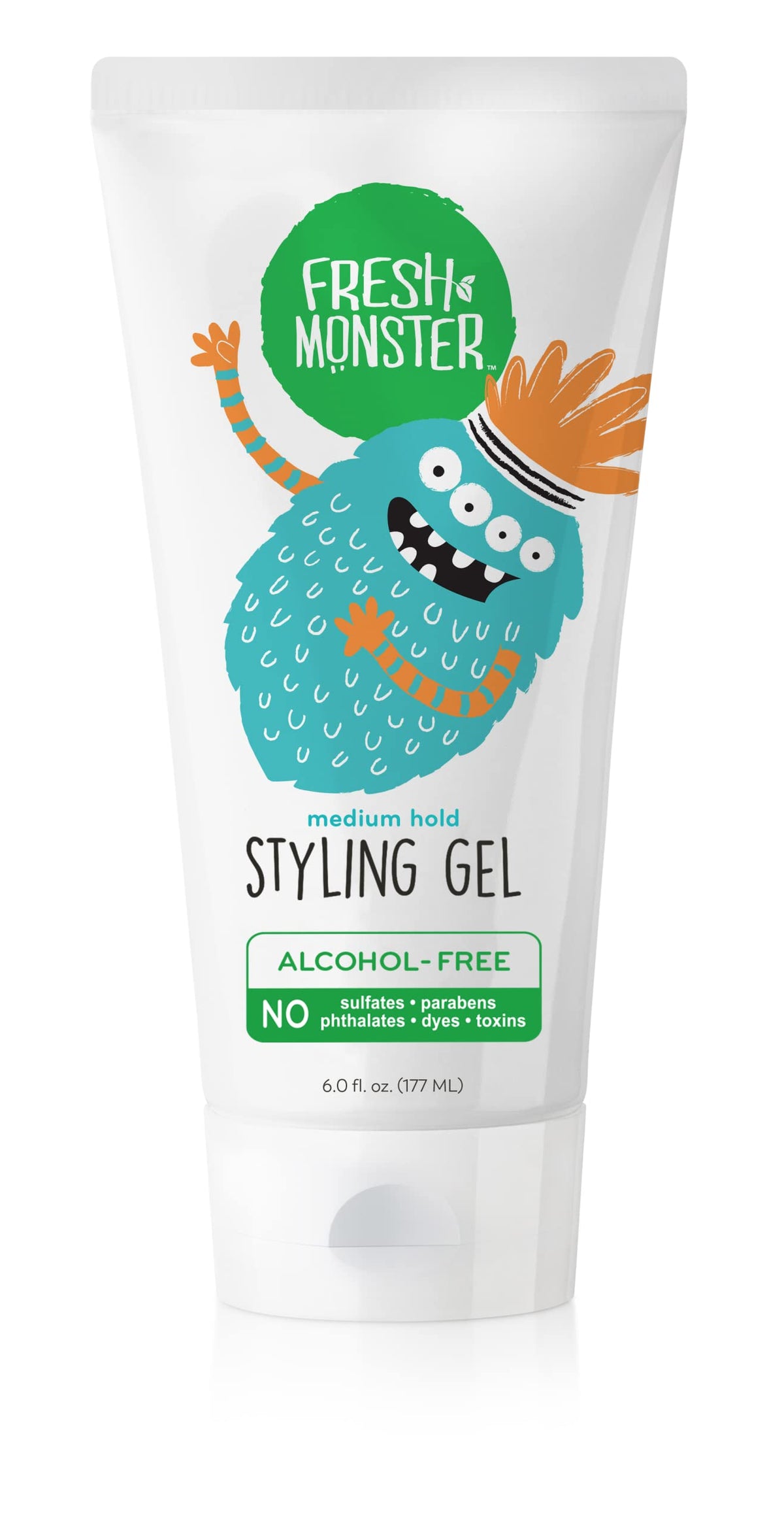 Fresh Monster gel cheveux enfants, bouteille 6oz, usage pratique et sûr pour tous les jours.